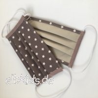 Mund-Nasen-Maske Punkte Sterne beige mit beige